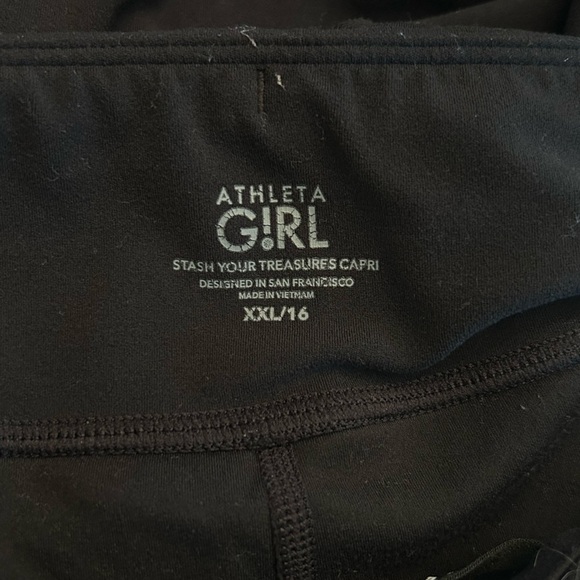 ATHLETA Girl Stash Your Treasures Capri Leggings- Black/ Size XXL (16) - Picture 10 of 11